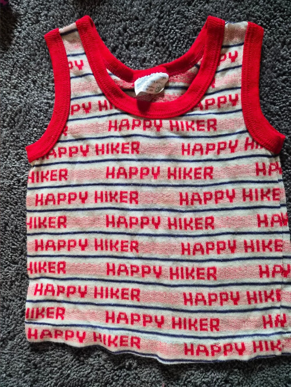 Vintage 70s/80s Kmart Satisfaction Always 'Happy Hiker' Striped Tank Top